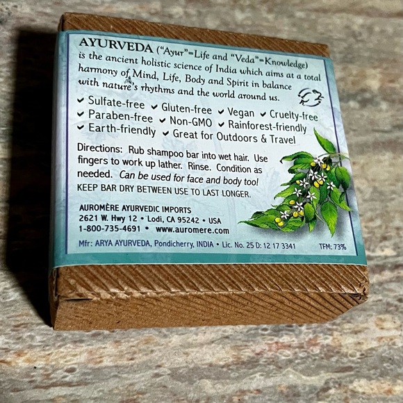 New Auromere Ayurvedic shampoo bar with organic Newmarket Tulsi spice - Picture 6 of 9